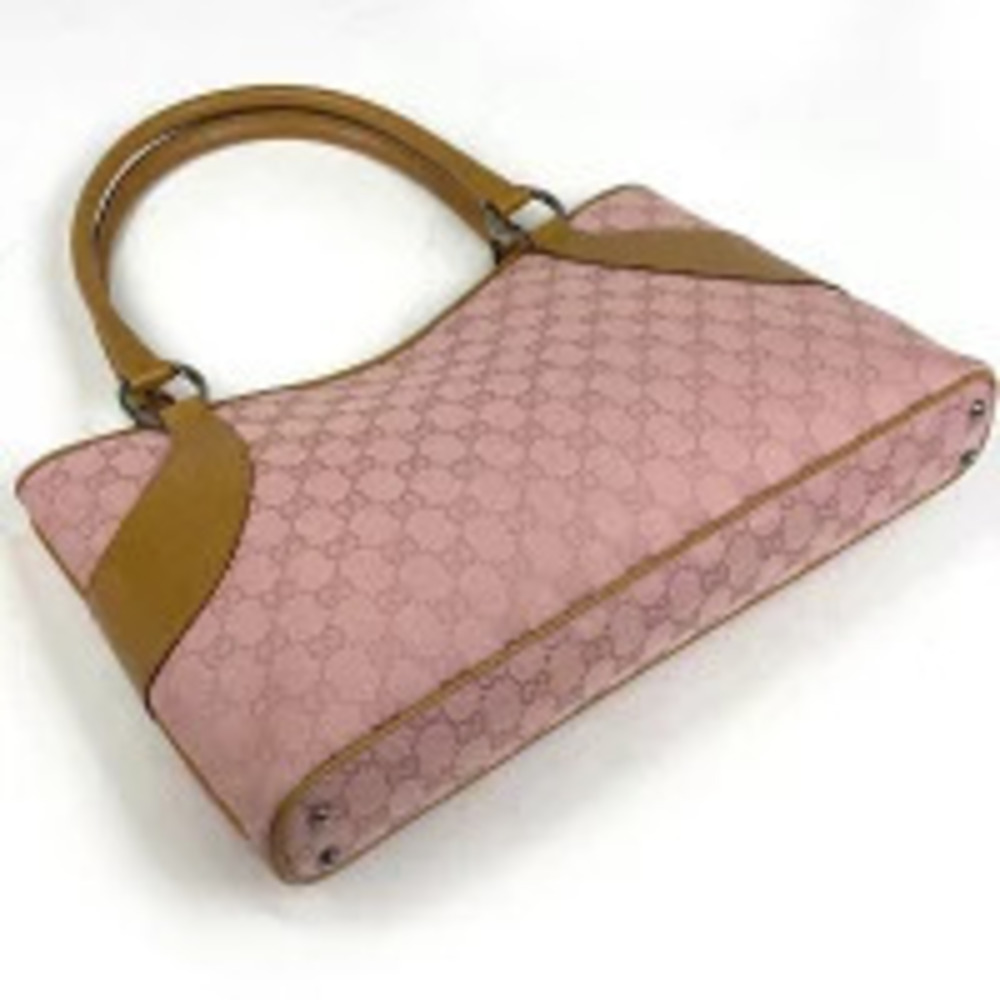 Gucci beige canvas pink GG bag tote handbag Tan Pink